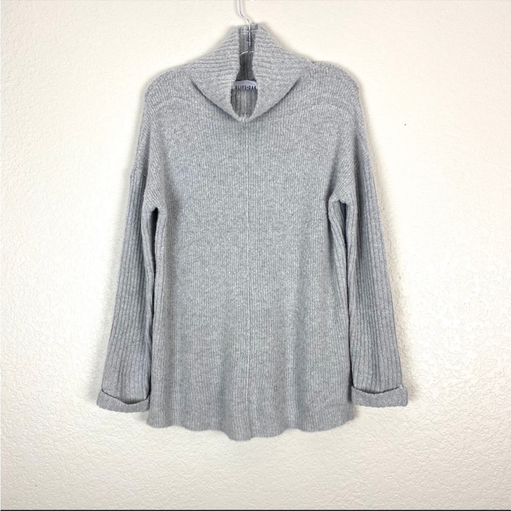 OLIVE + OAK Soft Cowl Neck Gray Tunic Sweater (S)